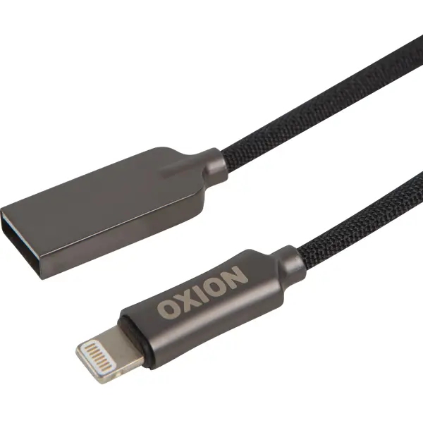 Кабель Oxion USB-Lightning 1 м цвет черный кабель cablexpert ccp musb2 ambm 6w microusb usb 1 8 м зарядка передача данных