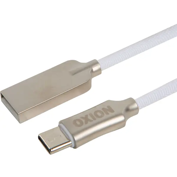 Кабель Oxion USB-Type-C 1 м цвет белый сетевой фильтр topon top pws4 3 4 розетки 3 usb type c pd 20w qc 4000w 3 м белый top pws4 3 белый