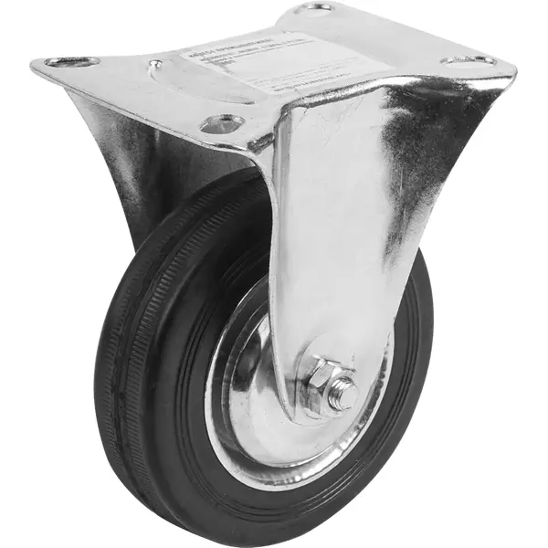 Колесо промышленное неповоротное, без тормоза 100 мм, до 70 кг, цвет цинк промышленное неповоротное колесо longway