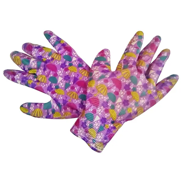 Перчатки садовые GARDEN FLOWERS GF-PN-02М размер М детские садовые перчатки женские защитные перчатки из нейлона с нитриловым песчаным покрытием садовые рабочие перчатки