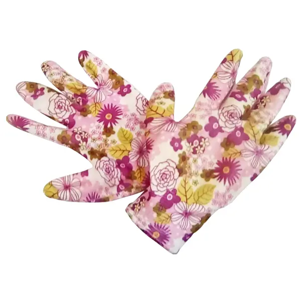 Перчатки садовые GARDEN FLOWERS GF-PN-08S размер S полуобливные перчатки с нитриловым покрытием манжета nitras premium р 10 3410p