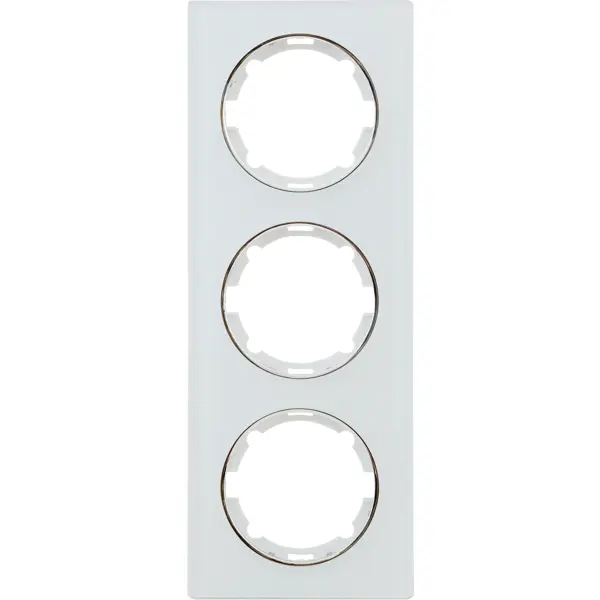 Рамка для розеток и выключателей Onekey Florence 3 поста вертикальная стекло цвет белый вертикальная трехместная рамка volsten