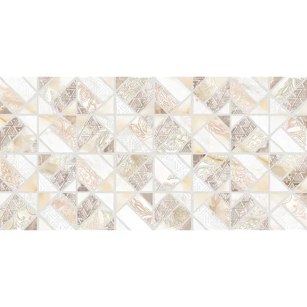 Декор настенный Azori Calacatta Royal Vitrag 31.5x63 см матовый цвет бежевый витраж мозаика керамическая azori calacatta royal 30x30 см белый