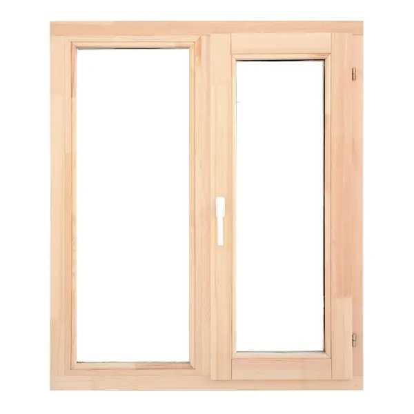 Окно деревянное двустворчатое сосна 1160x1170 мм (ВхШ) однокамерный стеклопакет цвет натуральный