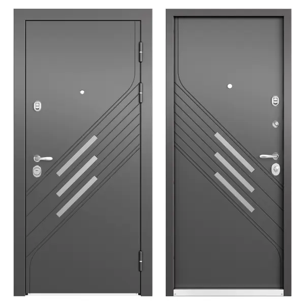 фото Дверь входная металлическая фолд рид, 880 мм, правая, цвет серый torex