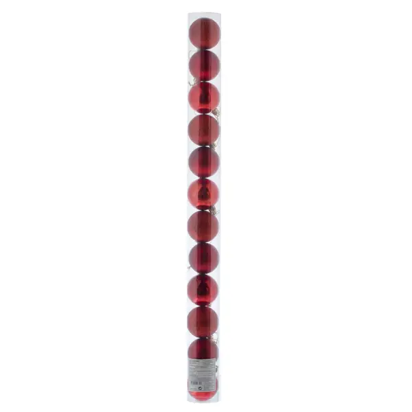 Набор ёлочных шаров, 5 см, 12 шт, в тубе, цвет красный набор елочных шаров ø6 см пластик белый 18 шт