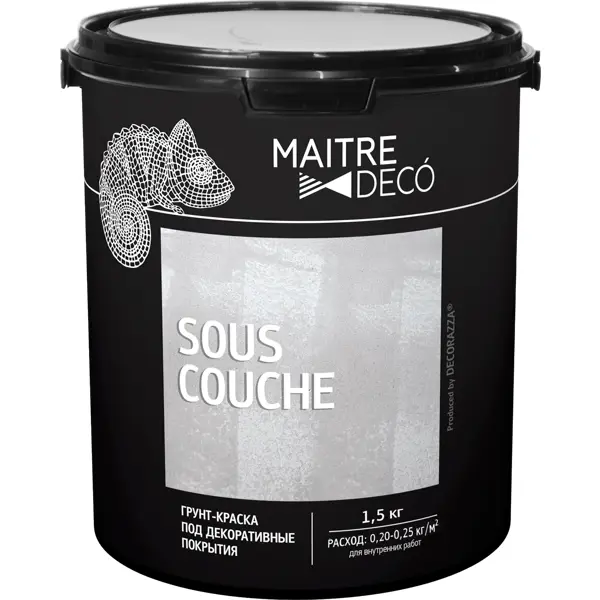 Грунт-краска для декоративных покрытий Maitre Deco «Sous-Couche» 1.5 кг адгезионная грунтовка для декоративных покрытий farbitex