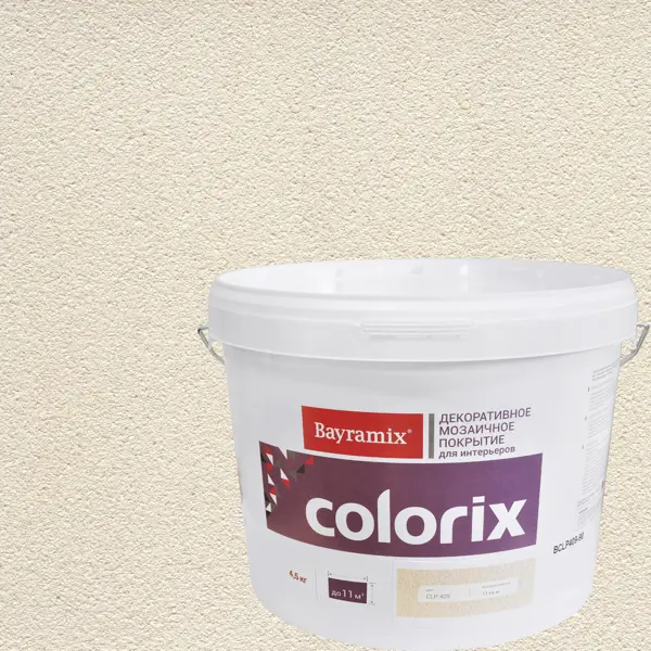 Покрытие декоративное мозаичное Bayramix Colorix CLP 409 перламутровое 4.5 кг цвет светло-бежевый покрытие декоративное parade modesty с эффектом матового шелка 2 7 л