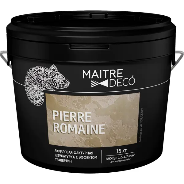 Фактурная штукатурка Maitre Deco «Pierre Romaine» акриловая эффект травертин 15 кг