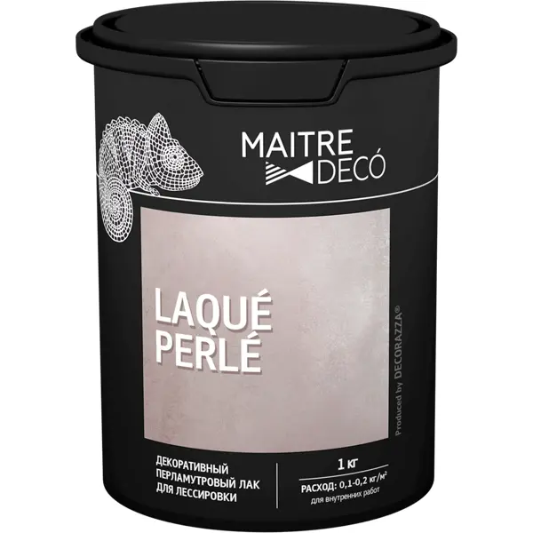 Лак декоративный перламутровый Maitre Deco «Laque Perle» для лессировки 1 кг лак перламутровый maitre deco décor eclat 0 2 л жемчужный