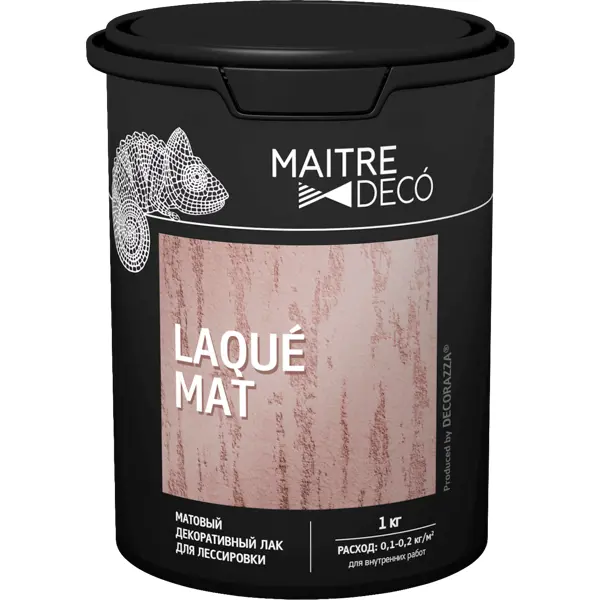 фото Лак декоративный maitre deco «laque mat» для лессировки матовый 1 кг