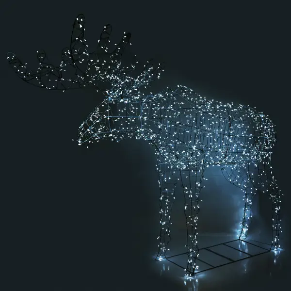 Электрогирлянда-фигура «Лось» для улицы 1300 ламп, 200 см, цвет холодный белый