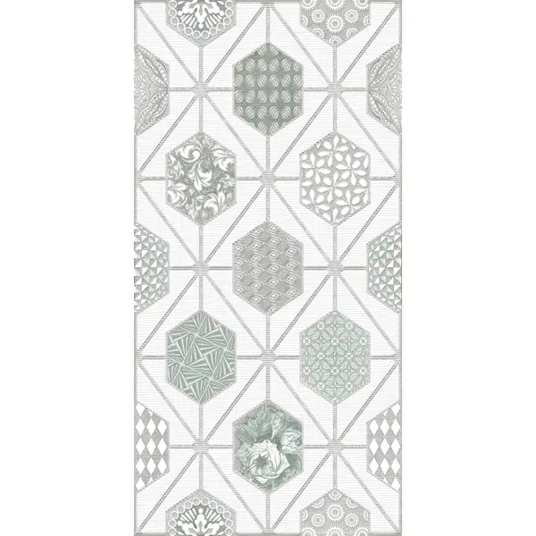 Декор настенный Azori Devore Лайт Geometria 31.5x63 см матовый цвет белый геометрия мозаика керамическая azori calacatta royal 30x30 см белый