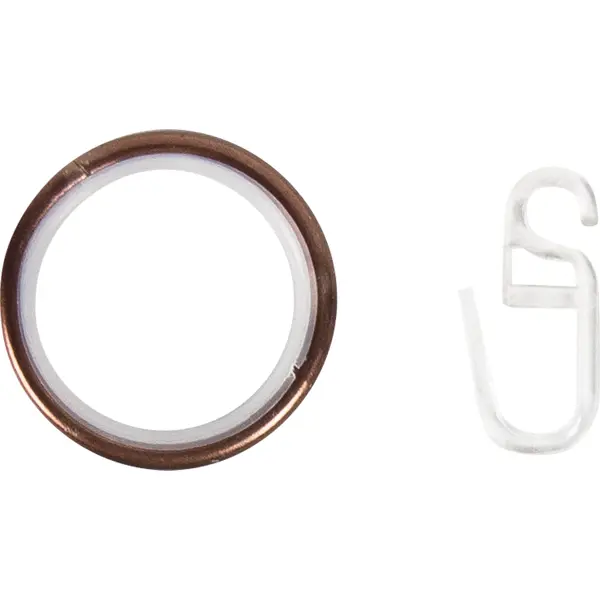 Кольцо с крючком металл цвет коньяк 2 см, 10 шт зажим для колец для тяжелых штор металл белый 10 шт