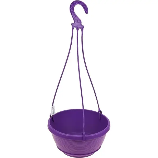 Горшок цветочный Мальва ø25 h13 см v4.7 л пластик фиолетовый елочный шар изгибы ø8 см пластик фиолетовый