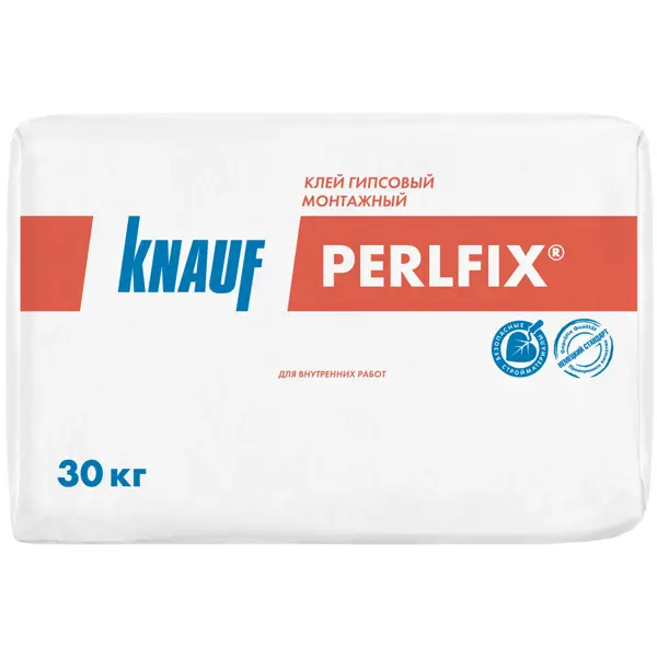 Клей гипсовый монтажный Knauf Перлфикс 30 кг кладочная смесь knauf коттедж 25 кг