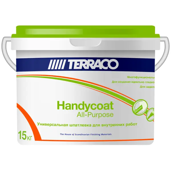 Шпатлёвка универсальная Terraco Handycoat All-Purpose 15 кг шпатлёвка для швов terraco handycoat ez joint 1 5 кг