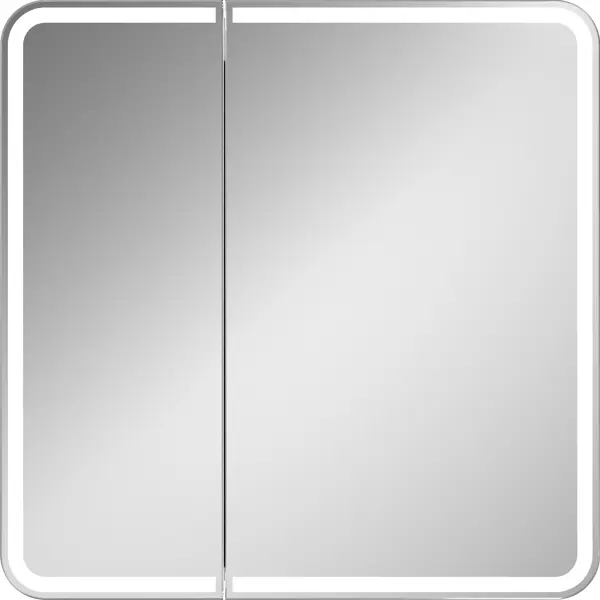 фото Шкаф зеркальный подвесной elmer с подсветкой 80х80 см цвет белый без бренда