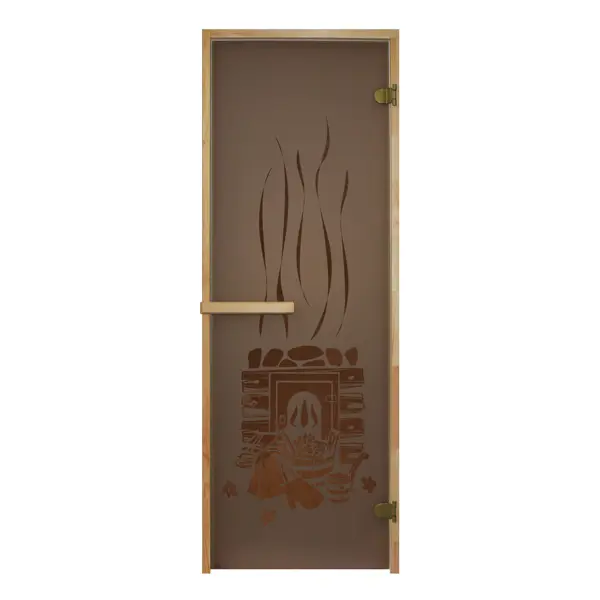 фото Дверь для сауны 69х189 см цвет бронза с рисунком без бренда