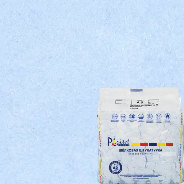 Жидкие обои Шёлк 16 0.9 кг цвет голубой аппликации пластилином