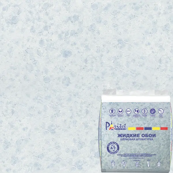 Жидкие обои Базовое покрытие 9 0.9 кг цвет голубой грунтовка укрывающая под обои с антисептиком 1 4 кг