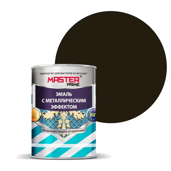 Эмаль универсальная Master Prime с металлическим эффектом цвет шоколад 0.8 л универсальная эмаль krafor