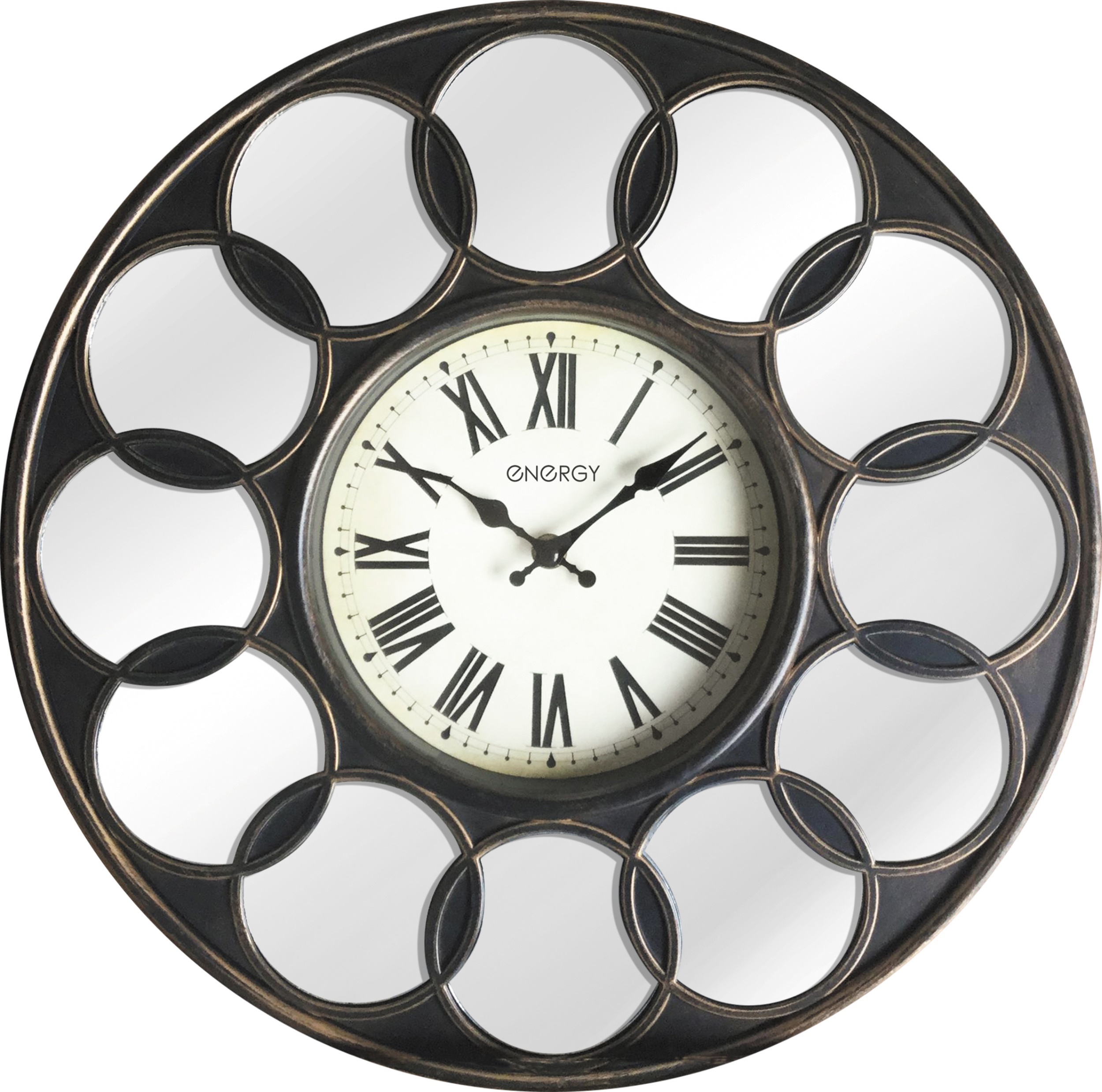Часы настенные кварцевые ENERGY модель ЕС-122 круглые, зеркальные .