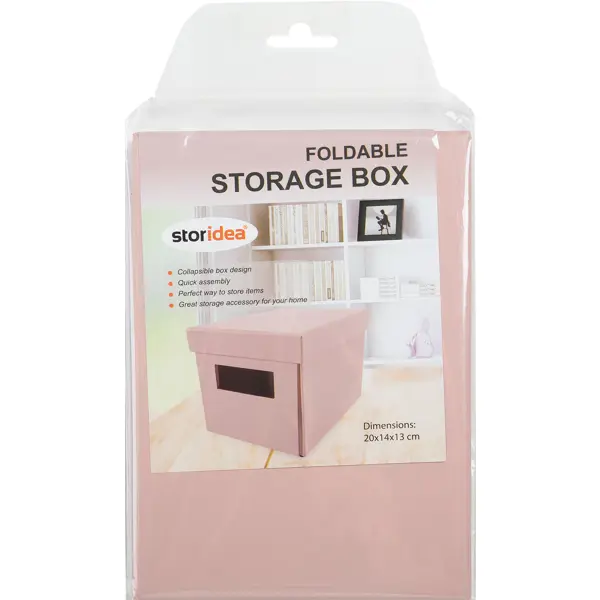 фото Коробка складная 20x12x13 см картон цвет розовый storidea
