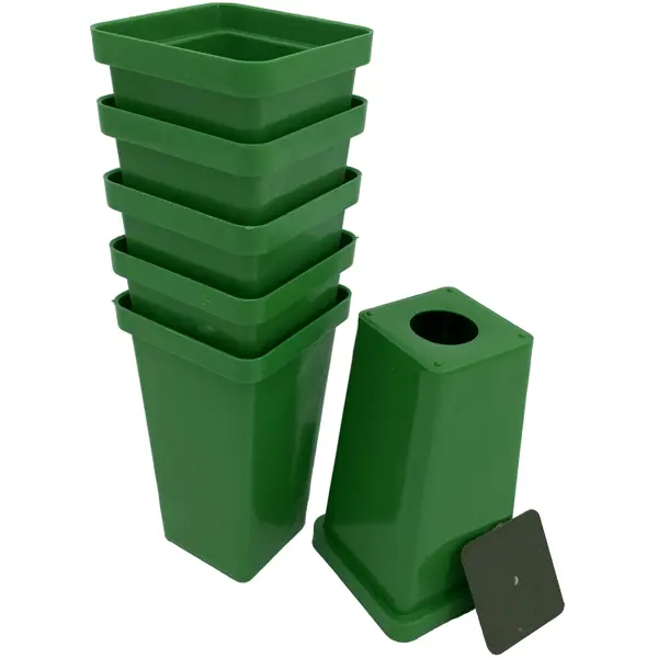 Стаканчик для рассады 7 см 0.3 л пластик зеленый 6 шт поддон для рассады 37 × 13 × 2 5 см пластик серый