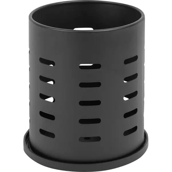 Подставка для столовых приборов 12x12x13.5 см сталь цвет чёрный подставка для ножей и столовых приборов доляна
