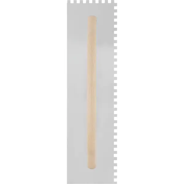 фото Гладилка зубчатая с деревянной ручкой hardy нержавеющая сталь 130х480 мм 8x8 мм