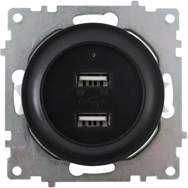 Розетка Onekeyelectro USB двойная встраиваемая с подсветкой цвет чёрный розетка двойная встраиваемая lexman виктория с заземлением чёрный бархатный