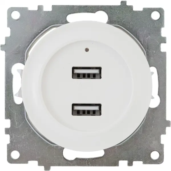 Розетка Onekeyelectro USB двойная встраиваемая с подсветкой цвет белый розетка встраиваемая onekey florence с заземлением со шторками белый