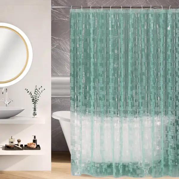 Штора для ванной с кольцами Niklen 3D 180x180 см PEVA цвет зеленый штора для ванной niklen 3d 180x180 см эва серый
