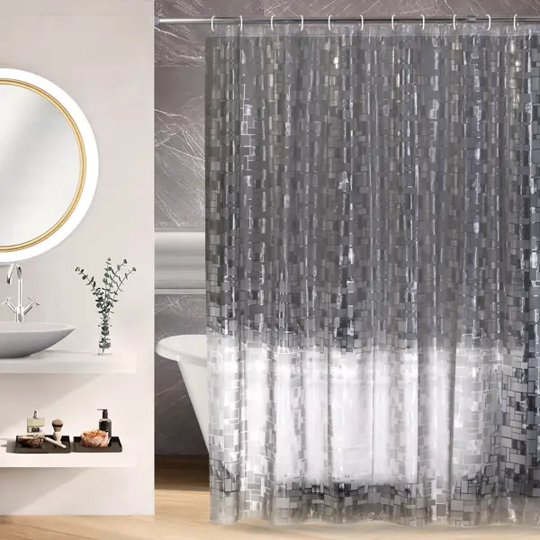 Штора для ванной с кольцами Niklen 3D 180x180 см PEVA цвет серый штора для ванной niklen 3d 180x180 см эва серый