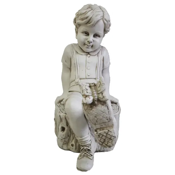 Фигура садовая «Мальчик на пне» высота 47 см фигура садовая мальчик на камне с лейкой высота 49 см