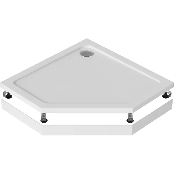 Панель для поддона пентагональная 100x100 см полистирол цвет белый панель для поддона form акрил 110x70 см