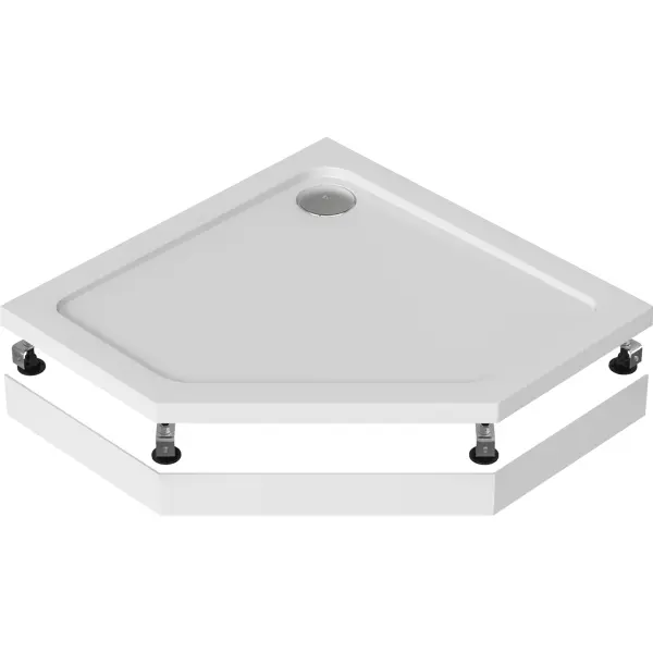 Панель для поддона пентагональная 90x90 см полистирол цвет белый панель для душевого поддона form акрил 120x80 см