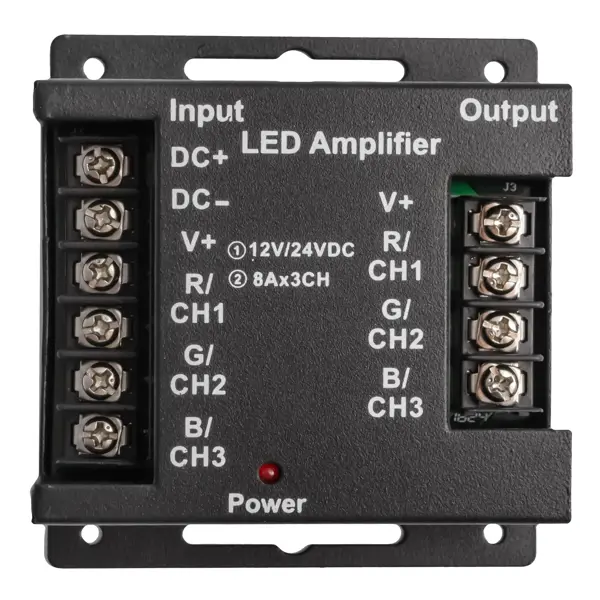 Усилитель RGB 12-24 В 288 Вт 5 А на канал до 20 м ленты IP33 установочный комплект для усилителя kicx scpk28