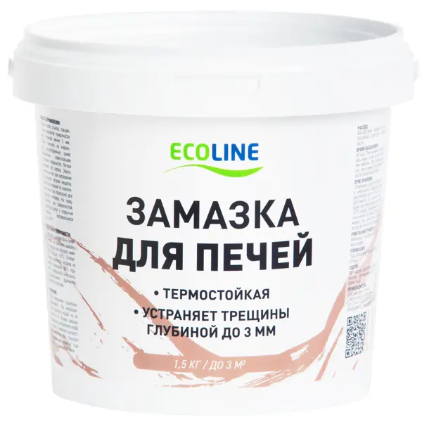 фото Замазка для печей ecoline термостойкая 1.5 кг без бренда