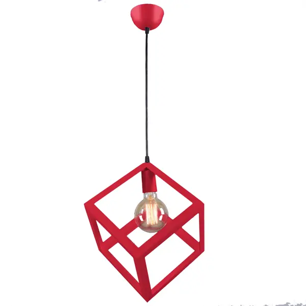 Светильник подвесной КС30102/1P, 1 лампа, 3 м², цвет красный люстра потолочная vitaluce лабиринт 6 ламп 18м² е27 цвет черный матовый