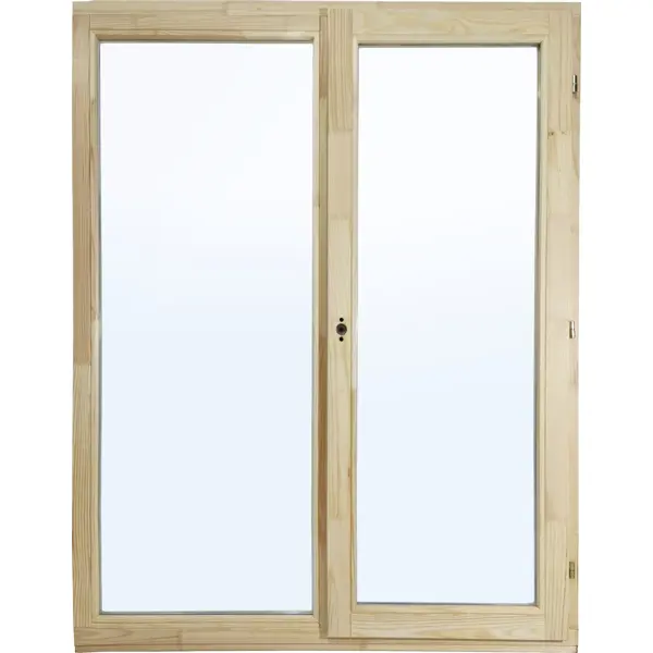 Окно деревянное двустворчатое сосна 1000х1170 мм (ВхШ) однокамерный стеклопакет цвет натуральный