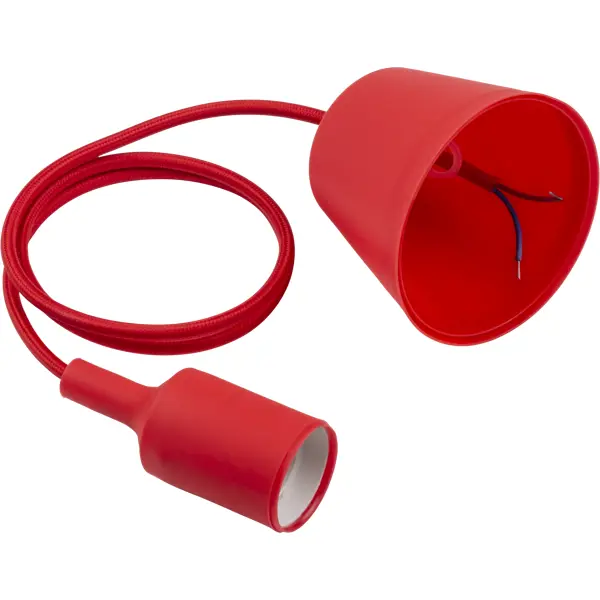 Патрон для лампы E27 TDM Electric с подвесом 1 м цвет красный патрон rev e27 с подвесом 1 м белый
