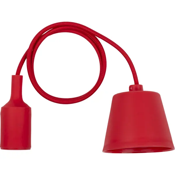 фото Патрон для лампы e27 tdm electric с подвесом 1 м цвет красный