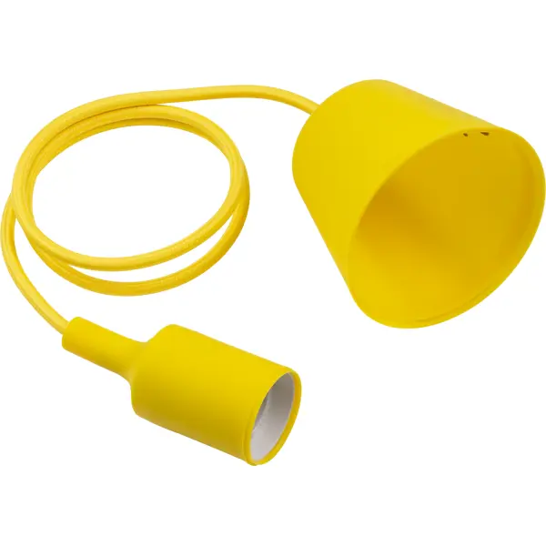 Патрон для лампы E27 TDM Electric с подвесом 1 м цвет желтый патрон индустриальный желтый f к4 6 8 11 в кассете по 10шт 1 1 2 6039