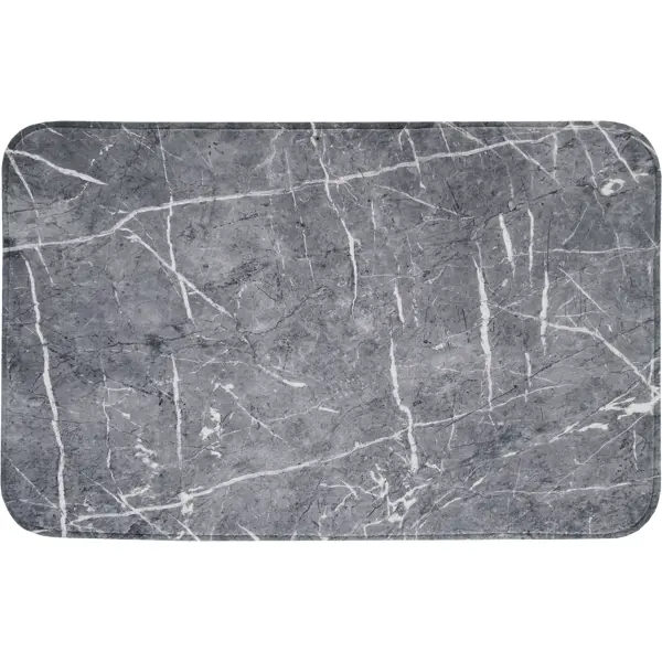 Коврик для ванной комнаты Swensa Marble 80x50 см цвет тёмно-серый ёршик для унитаза swensa grid серый
