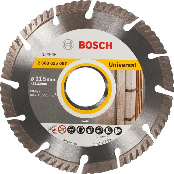 Диск алмазный универсальный Bosch Standart 115x22.23 мм диск алмазный по керамике bosch standart 125x22 23 мм