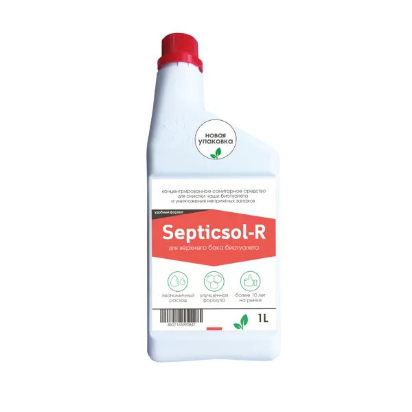 Санитарная жидкость Septicsol R для верхнего бака 1 л жидкость для биотуалета lupmex effective rinse 79098 лаванда 2 л