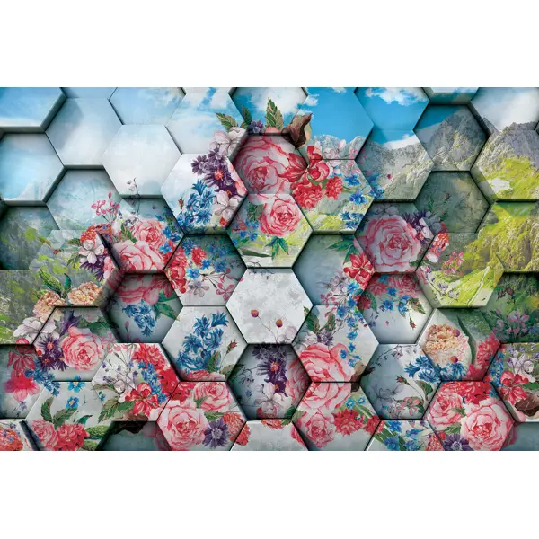 фото Фотообои альпийская мозаика флизелиновые, 400x270 см, l13-194 fbrush