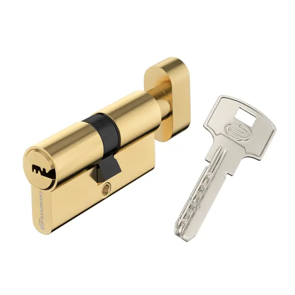 Цилиндр Standers TTAL1-3030NBGD, 30x30 мм, ключ/вертушка, цвет латунь цилиндр под английский ключ al 60 ключ ключ бронза